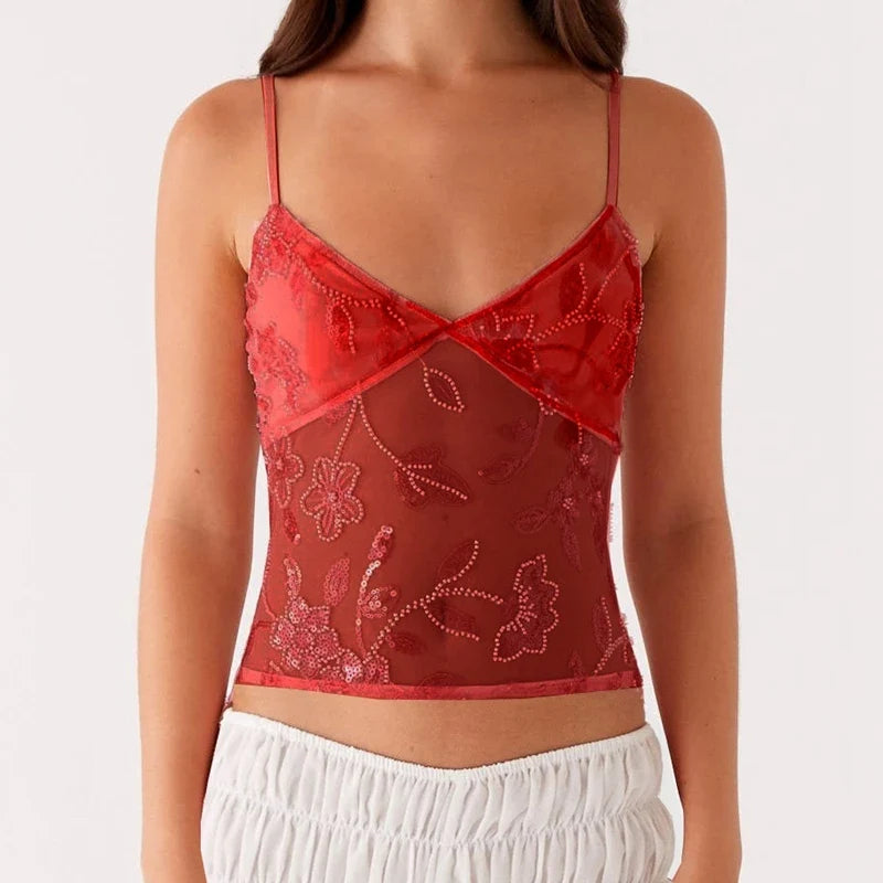 Boho Beaded Embellished Tank Tops