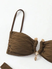 Wrinkled Crinkled Metal Ring Bikini