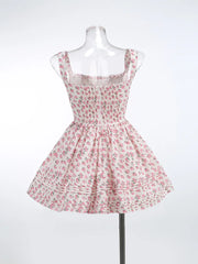Boho Inspired Floral Print Mini Dress