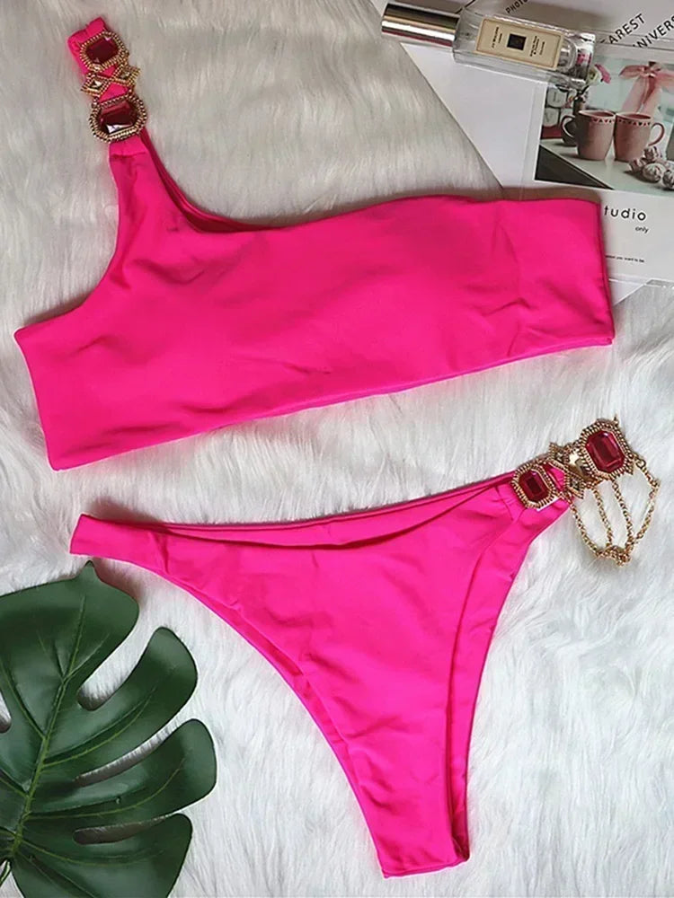Halter Crystal Rhinestone Diamond Bikini