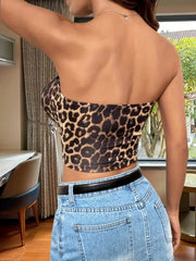 3PCY2K Animal Print Strapless Tube Top