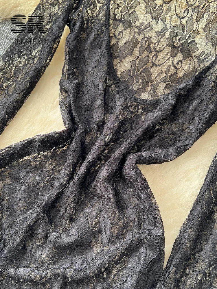 Sheer Lace Feminine Dress