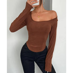 Autumn Women's Long Sleeve T-Shirts Crop Tops