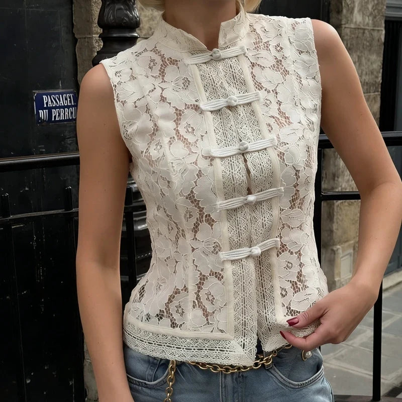 Floral Sheer Lace Tank Top