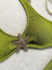 Sexy Metal Starfish Micro Bikini Set