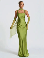 Satin Backless Sexy Maxi Dress