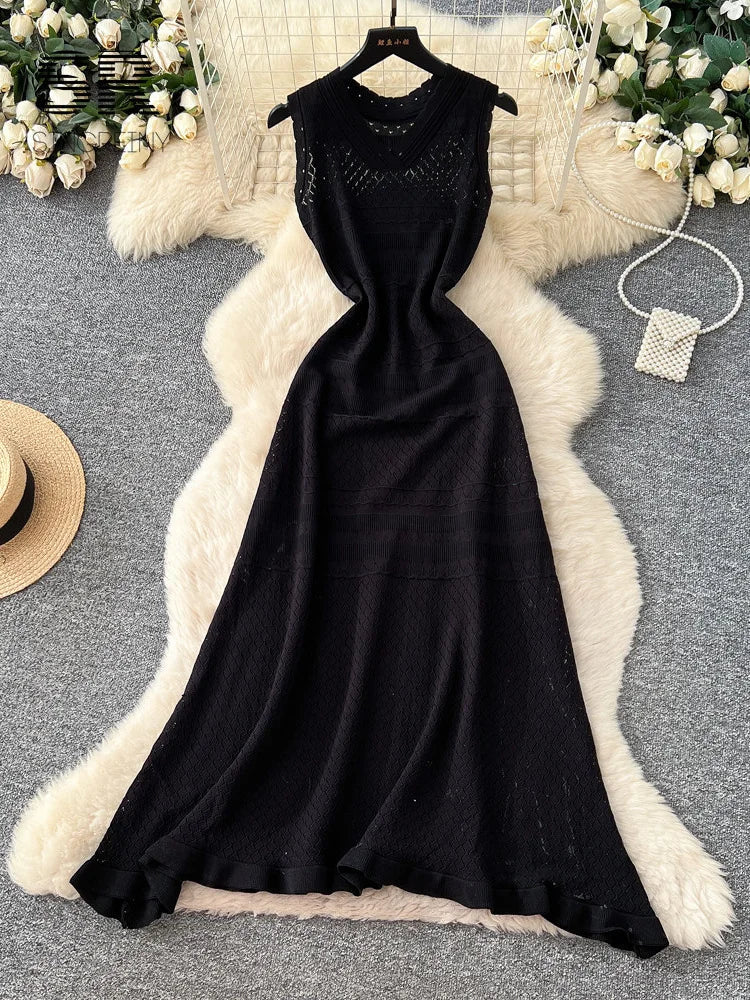 Hollow Out Knitting Dress