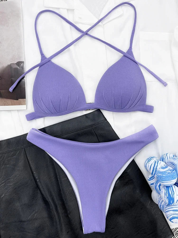 Halter Bra Cup Bikini