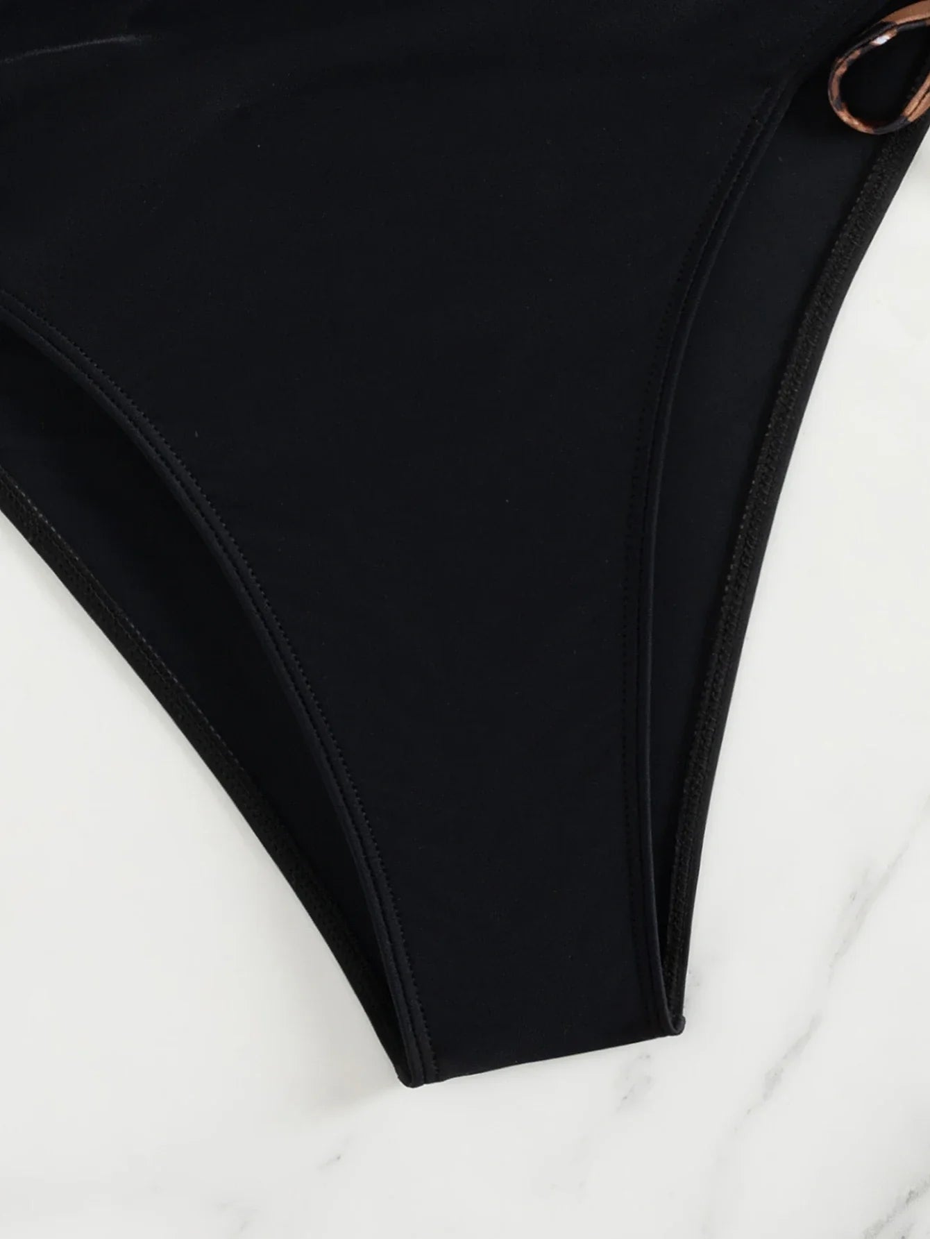 Sexy One Shoulder Swimwear Women Vintage 3D Flower Black Leopard Print Drawstring Side Slim Bathing Suit One Piece Swimsuit