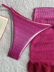 Sexy Hot Pink Gradient Bikini Set