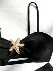 Sexy Black Starfish High Waist Bikini Set