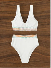 Sexy White Patchwork Bikini Set