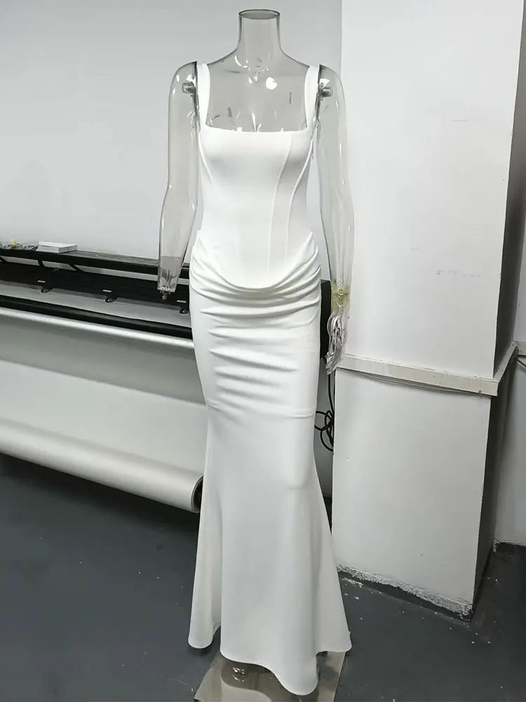 Backless Ruched Sexy Maxi Dress