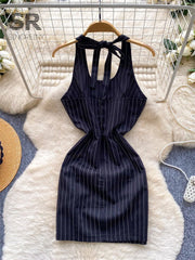 Stripe Office Lady Dress