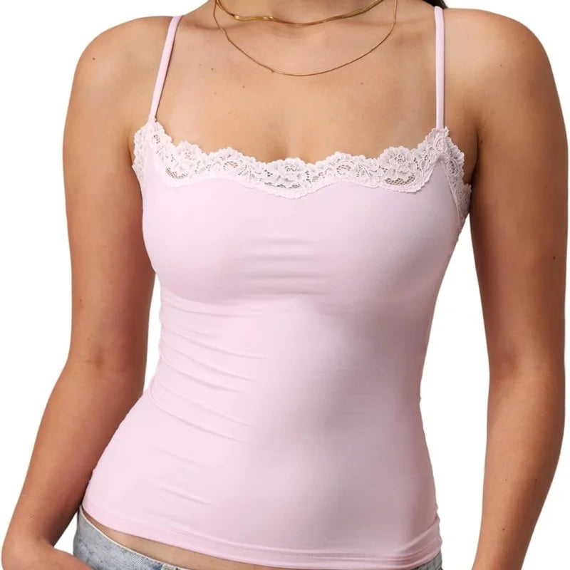 Y2k Padded Lace Camisoles Top