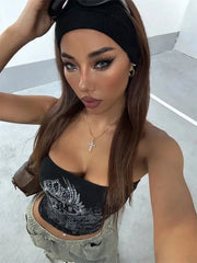 Rhinestones Crop Top