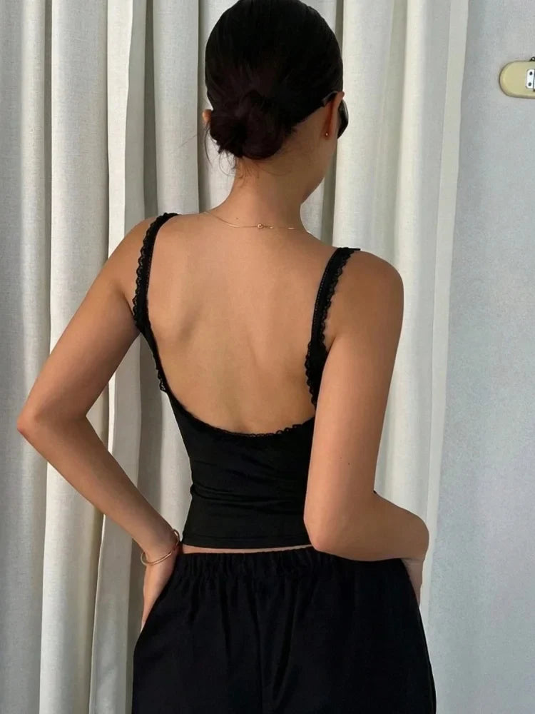 Sexy Backless Lace Cami Top