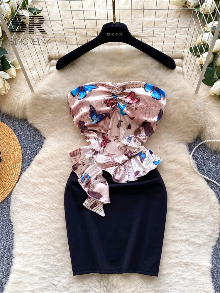 Artistic Print Bodycon Dress