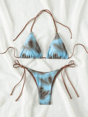 Sexy Coffee Tie Dye Gradient Micro Bikini