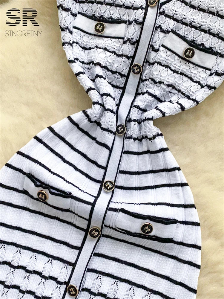 Stripe Knit OL Tank Dress