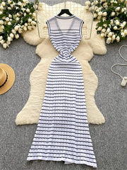 Stripe Knit OL Tank Dress