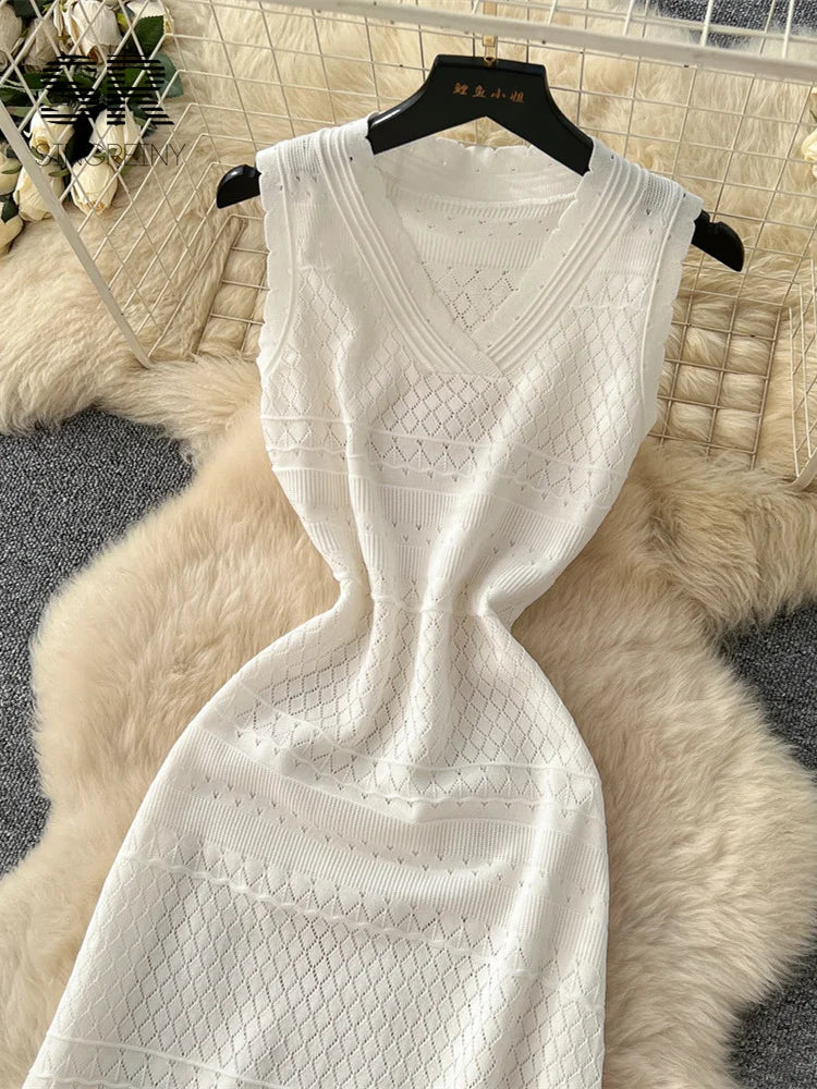 Hollow Out Knitting Dress