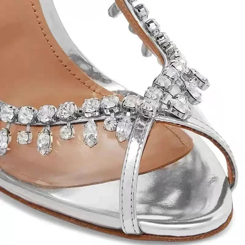 Shiny Crystal PVC Transparent Fish Mouth Party High Heel