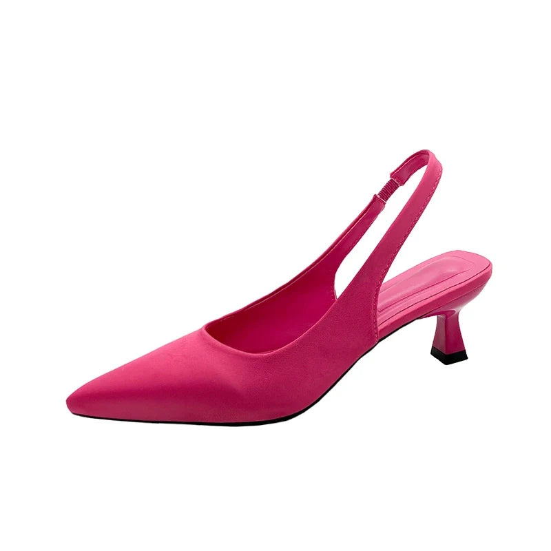 Hot Sale Slip-on Office Career Pointed Toe Cap Sandals Low Heel Pumps