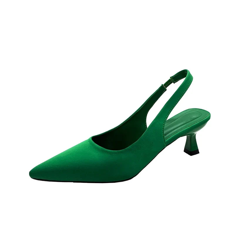 Hot Sale Slip-on Office Career Pointed Toe Cap Sandals Low Heel Pumps