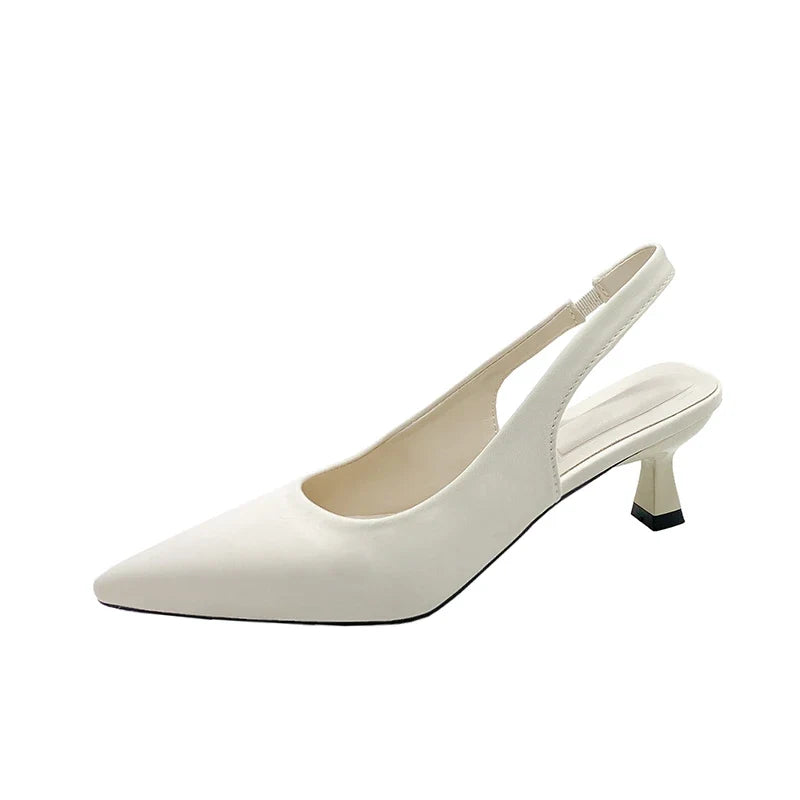 Hot Sale Slip-on Office Career Pointed Toe Cap Sandals Low Heel Pumps