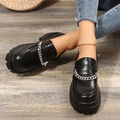 Round Toe Platform Fur British Style Casual Sneaker Oxfords Creepers Loafers