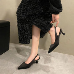 Slip-on Solid Office Career Pointed Toe Low Heel Pumps
