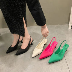 Slip-on Solid Office Career Pointed Toe Low Heel Pumps