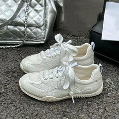 Silver Air Mesh Satin Jogging New Casual Round Platform Training Skateboard
