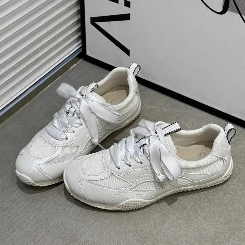 Silver Air Mesh Satin Jogging New Casual Round Platform Training Skateboard