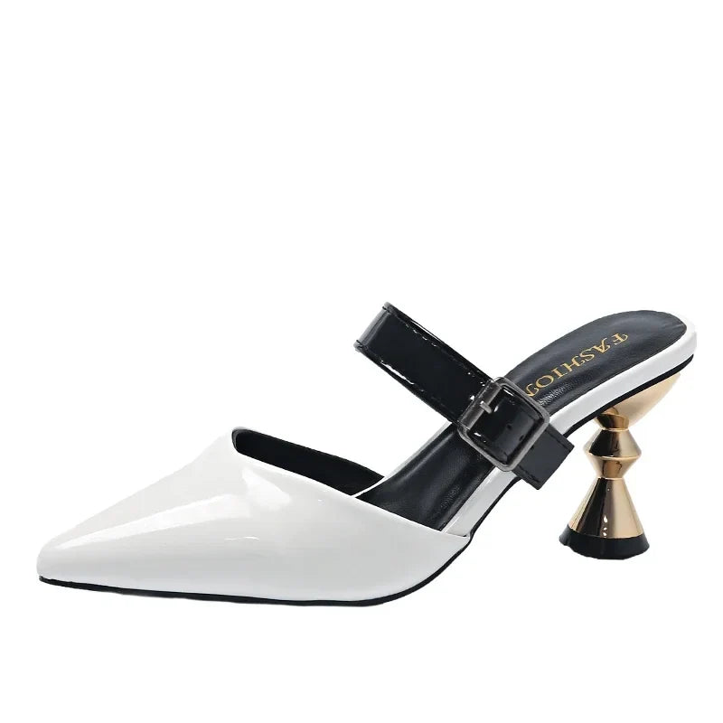 Size 35-43 Pointed Closed Toe Women's Casual Mules Low Heel Pumps