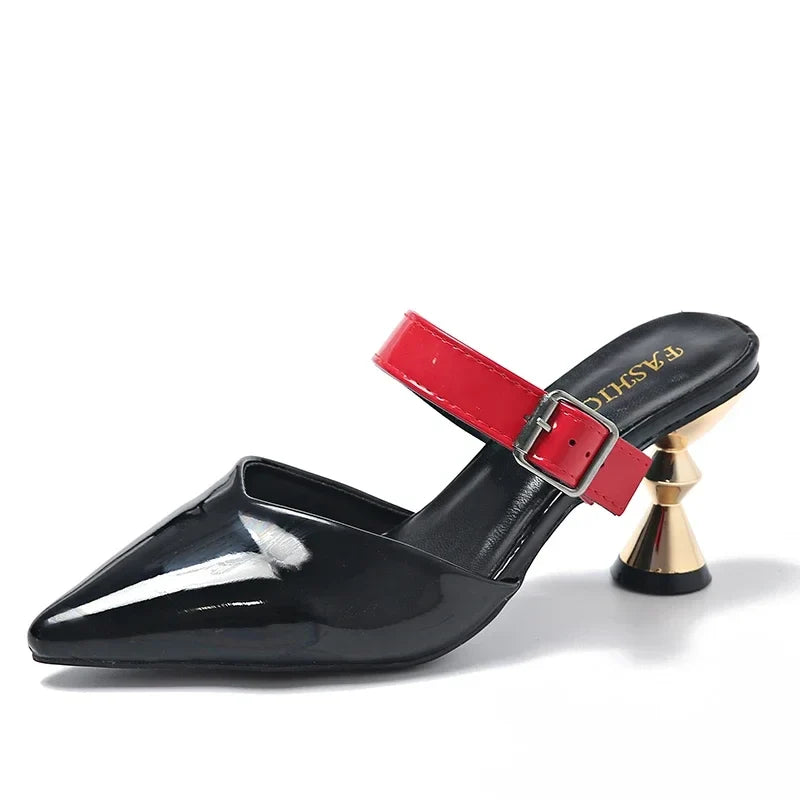 Size 35-43 Pointed Closed Toe Women's Casual Mules Low Heel Pumps