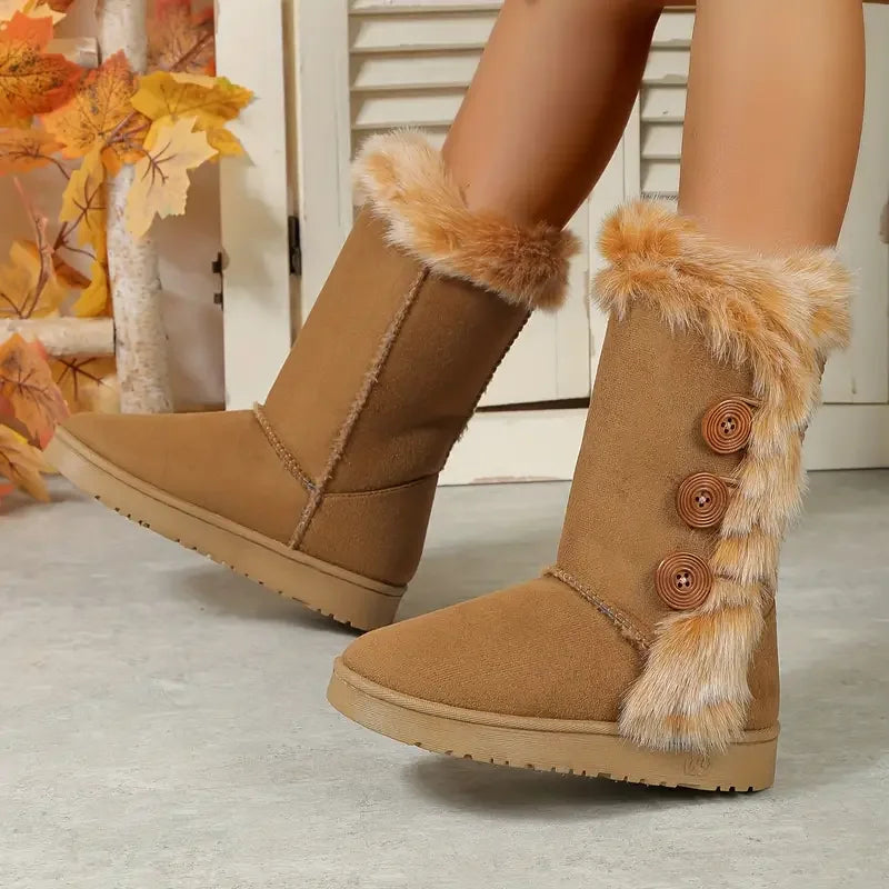 Platform Faux Fur Keep Warm Mid-Calf Women's Snow Boot