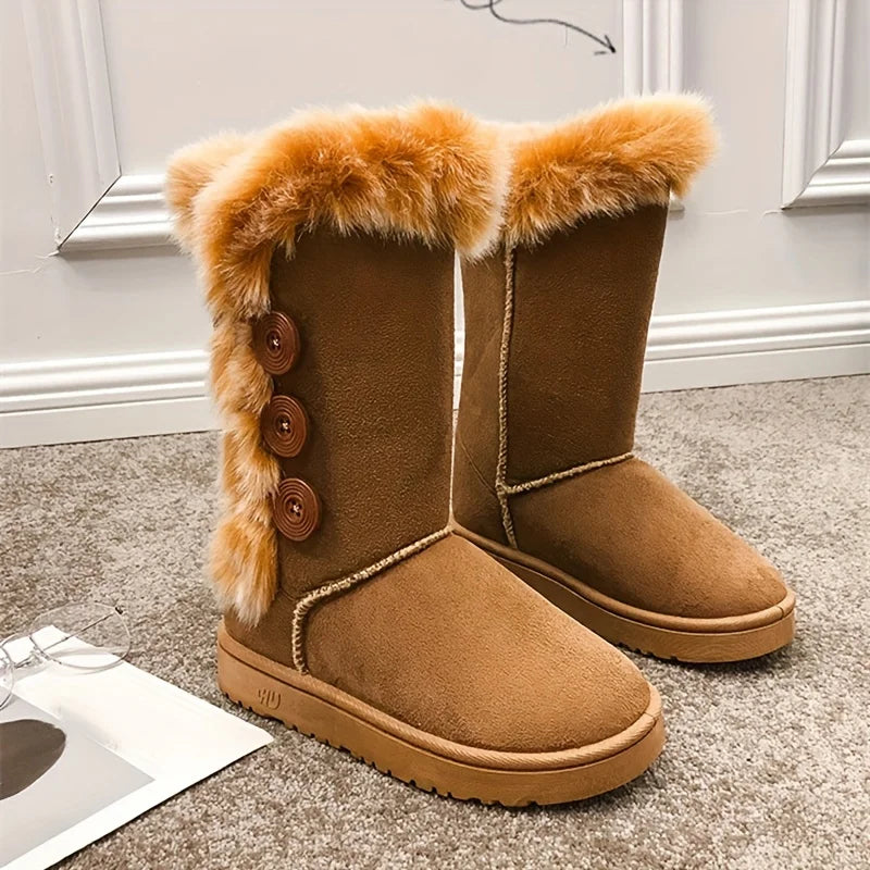 Platform Faux Fur Keep Warm Mid-Calf Women's Snow Boot