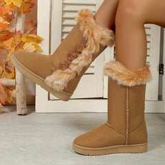 Platform Faux Fur Keep Warm Mid-Calf Women's Snow Boot