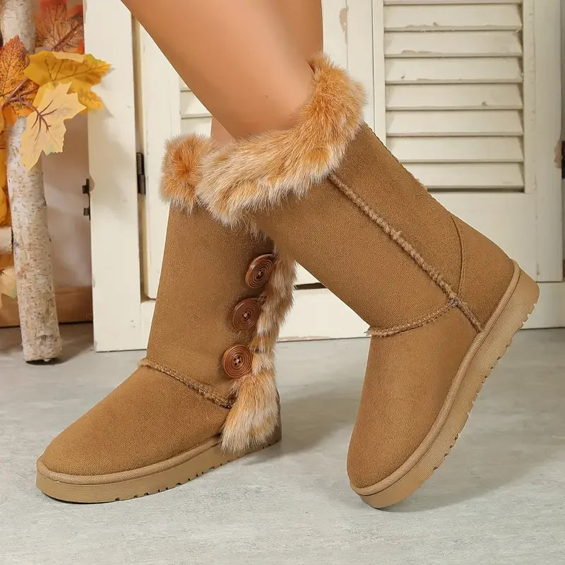 Platform Faux Fur Keep Warm Mid-Calf Women's Snow Boot