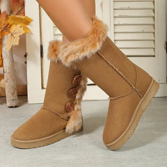 Platform Faux Fur Keep Warm Mid-Calf Women's Snow Boot