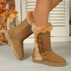 Platform Faux Fur Keep Warm Mid-Calf Women's Snow Boot