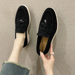 Split Toe Thick Sole Casual Leather Tabi Loafers