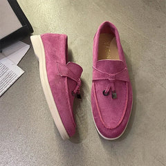 Split Toe Thick Sole Casual Leather Tabi Loafers