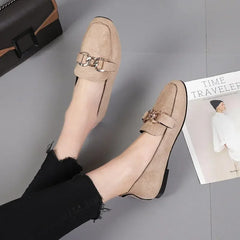 Spring Metal Slip On Big Size Mocassins Flats Loafers