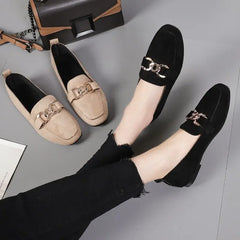 Spring Metal Slip On Big Size Mocassins Flats Loafers