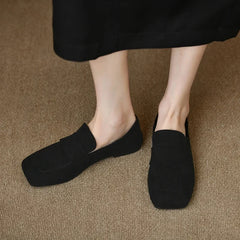 Comfort Soft Sole Square Toe Trend Spring Shallow Flats Loafers