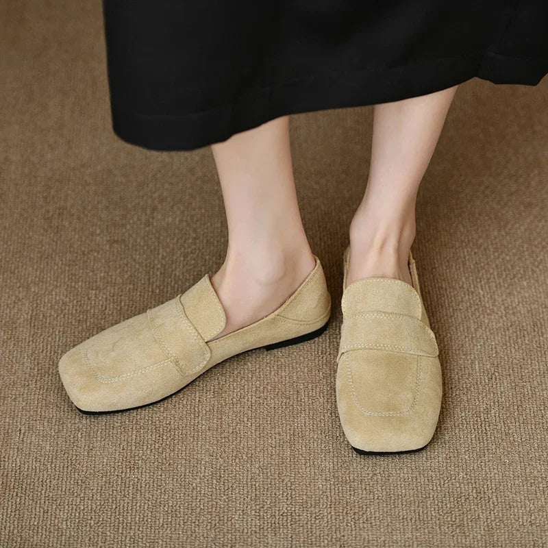 Comfort Soft Sole Square Toe Trend Spring Shallow Flats Loafers