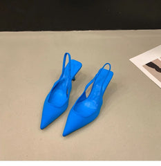 Autumn Solid Color Banquet Pointed Toe Comfortable Casual Slip-on Shoes Low Heel Pumps